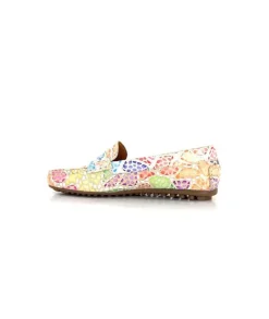 Ivoire0209b Ivoire 10322 Cuir Beige Multicolore*Femme Mocassins