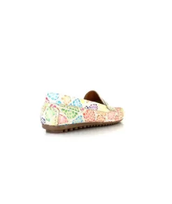 Ivoire0209b Ivoire 10322 Cuir Beige Multicolore*Femme Mocassins