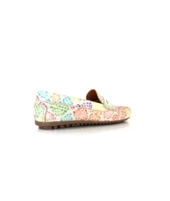 Ivoire0209b Ivoire 10322 Cuir Beige Multicolore*Femme Mocassins