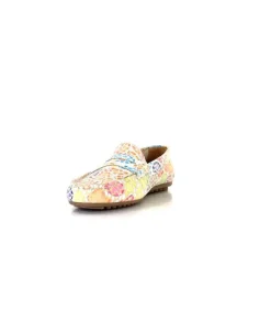 Ivoire0209b Ivoire 10322 Cuir Beige Multicolore*Femme Mocassins