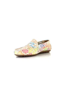 Ivoire0209b Ivoire 10322 Cuir Beige Multicolore*Femme Mocassins