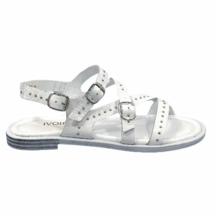 Ivoire0401a Ivoire 500.4301 Cuir Blanc*Femme Sandales