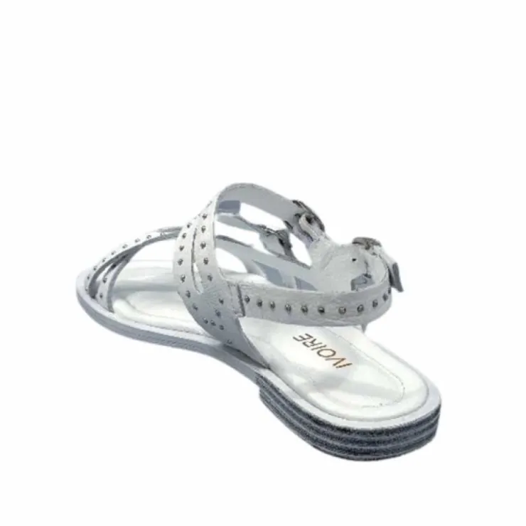 Ivoire0401a Ivoire 500.4301 Cuir Blanc*Femme Sandales