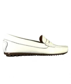 Ivoire0209b Ivoire 10322 Cuir Blanc*Femme Mocassins