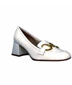 Ivoire0532 Ivoire 28102 Cuir Blanc*Femme Mocassins