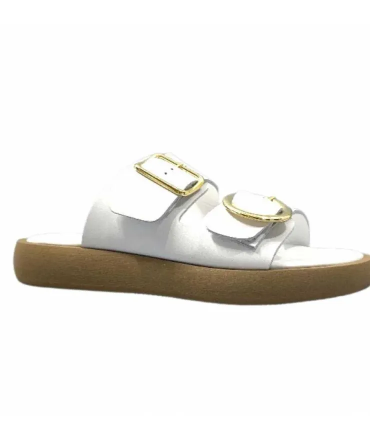 top tris srl Ivoire 8022-02 Cuir Blanc*Femme Mules