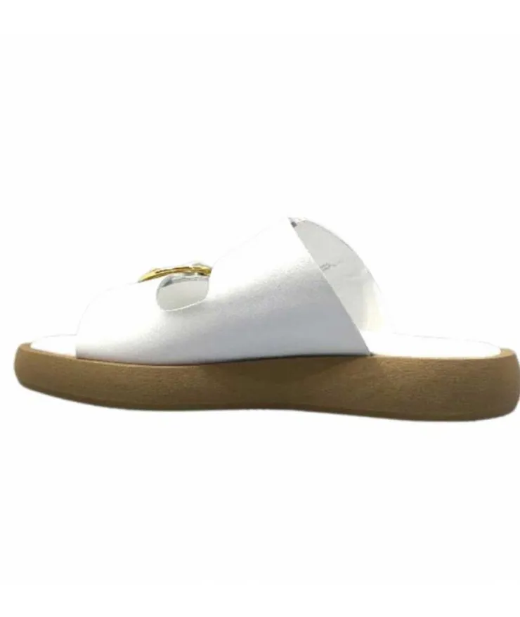 top tris srl Ivoire 8022-02 Cuir Blanc*Femme Mules