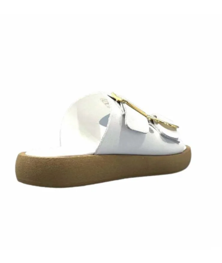 top tris srl Ivoire 8022-02 Cuir Blanc*Femme Mules