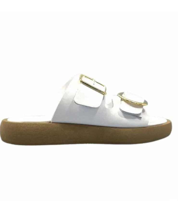 top tris srl Ivoire 8022-02 Cuir Blanc*Femme Mules