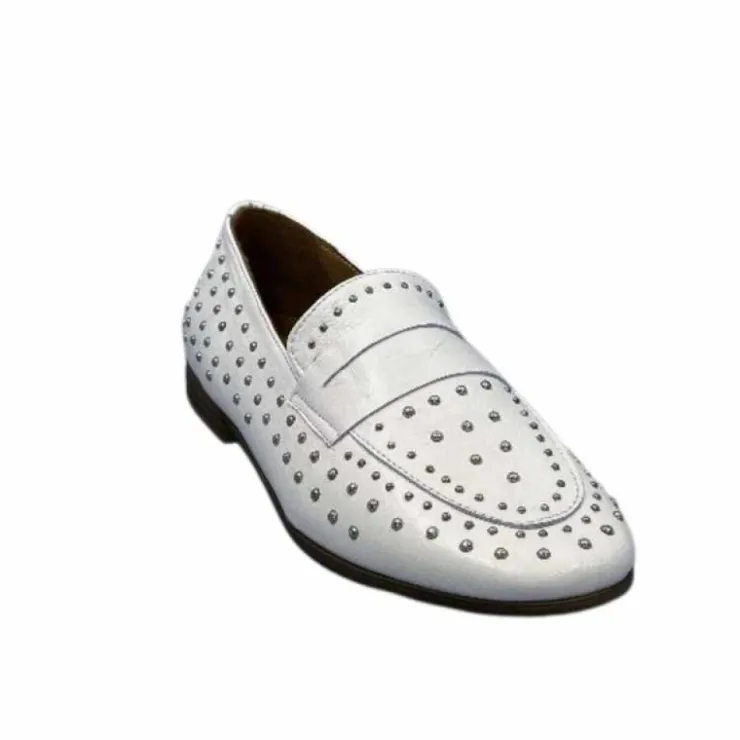 Ivoire0401a Ivoire 500.1000 Cuir Blanc*Femme Mocassins