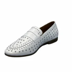 Ivoire0401a Ivoire 500.1000 Cuir Blanc*Femme Mocassins