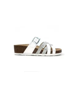 Ivoire0098a Ivoire 2115 Cuir Blanc Argent*Femme Plagettes