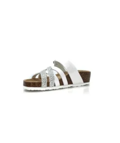 Ivoire0098a Ivoire 2115 Cuir Blanc Argent*Femme Plagettes