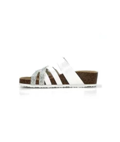 Ivoire0098a Ivoire 2115 Cuir Blanc Argent*Femme Plagettes