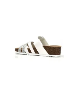 Ivoire0098a Ivoire 2115 Cuir Blanc Argent*Femme Plagettes