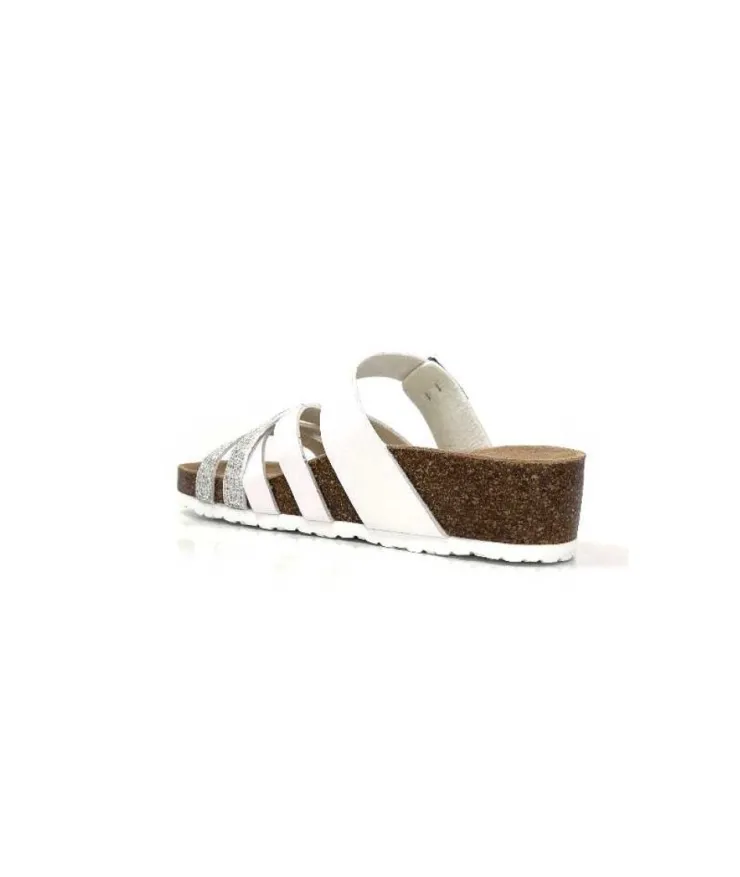 Ivoire0098a Ivoire 2115 Cuir Blanc Argent*Femme Plagettes