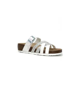 Ivoire0098a Ivoire 2115 Cuir Blanc Argent*Femme Plagettes