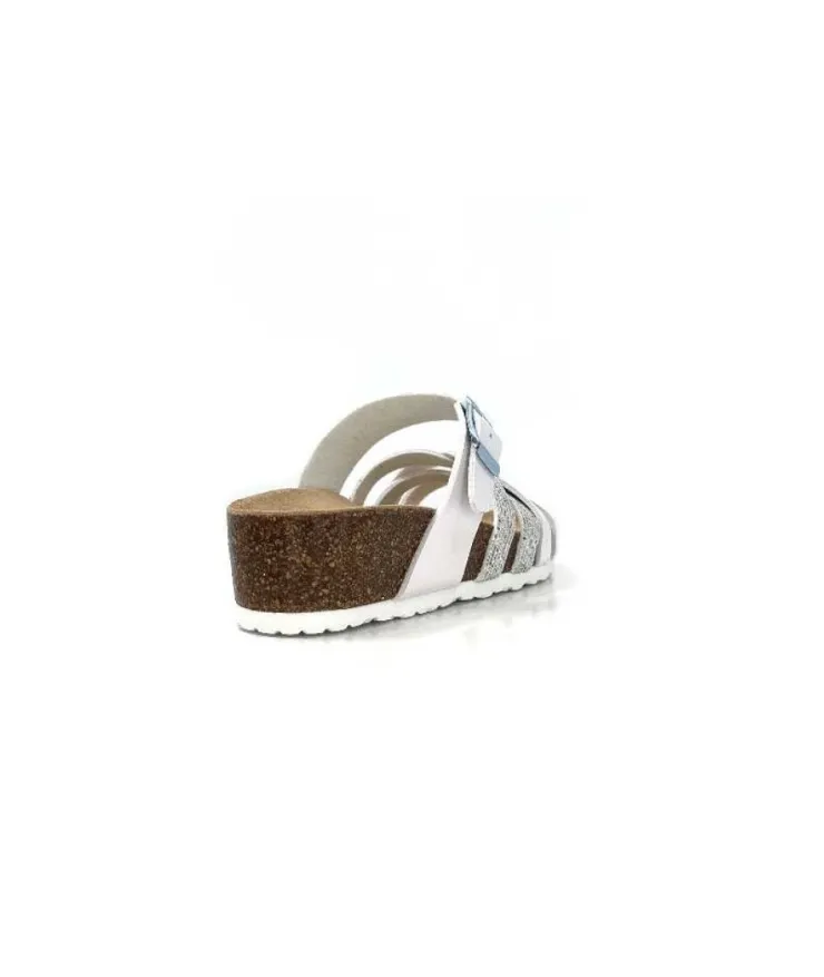 Ivoire0098a Ivoire 2115 Cuir Blanc Argent*Femme Plagettes
