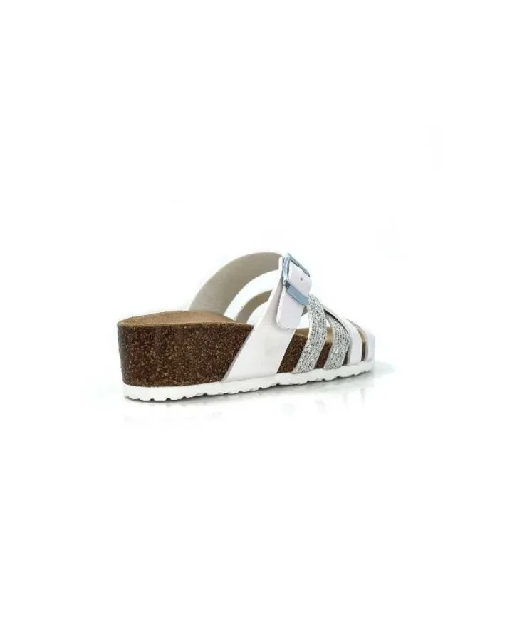 Ivoire0098a Ivoire 2115 Cuir Blanc Argent*Femme Plagettes