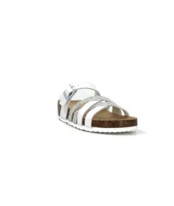 Ivoire0098a Ivoire 2115 Cuir Blanc Argent*Femme Plagettes