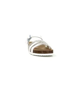 Ivoire0098a Ivoire 2115 Cuir Blanc Argent*Femme Plagettes