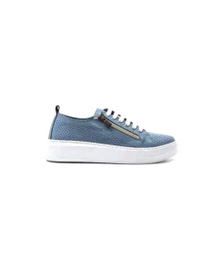 s and m / shoes market Ivoire 382.510 Cuir Bleu*Femme Baskets