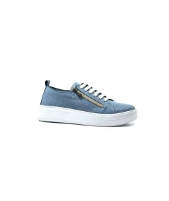 s and m / shoes market Ivoire 382.510 Cuir Bleu*Femme Baskets
