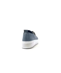 s and m / shoes market Ivoire 382.510 Cuir Bleu*Femme Baskets