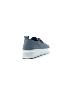 s and m / shoes market Ivoire 382.510 Cuir Bleu*Femme Baskets