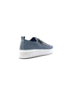 s and m / shoes market Ivoire 382.510 Cuir Bleu*Femme Baskets