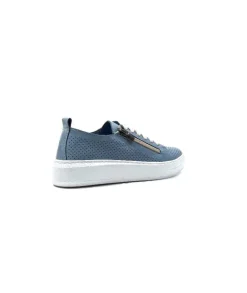 s and m / shoes market Ivoire 382.510 Cuir Bleu*Femme Baskets