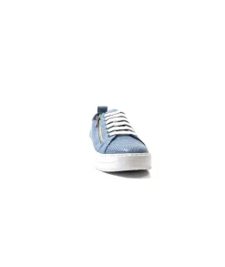 s and m / shoes market Ivoire 382.510 Cuir Bleu*Femme Baskets