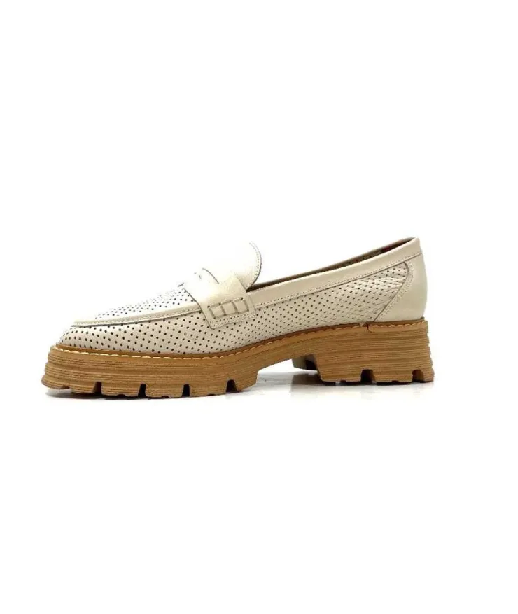 Ivoire-354 Ivoire 108802 Cuir Creme*Femme Mocassins