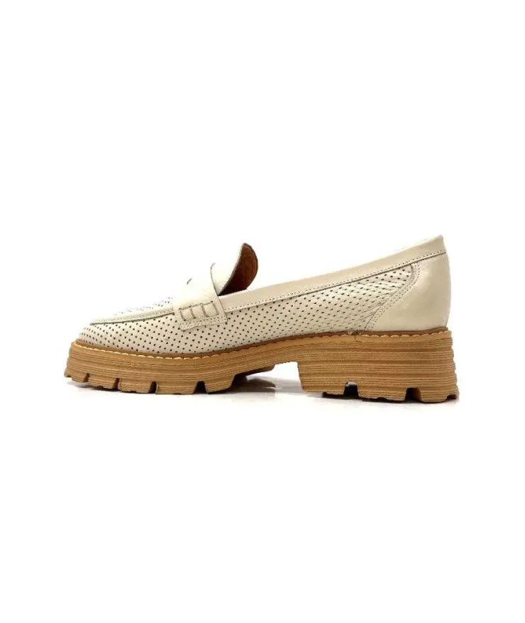 Ivoire-354 Ivoire 108802 Cuir Creme*Femme Mocassins