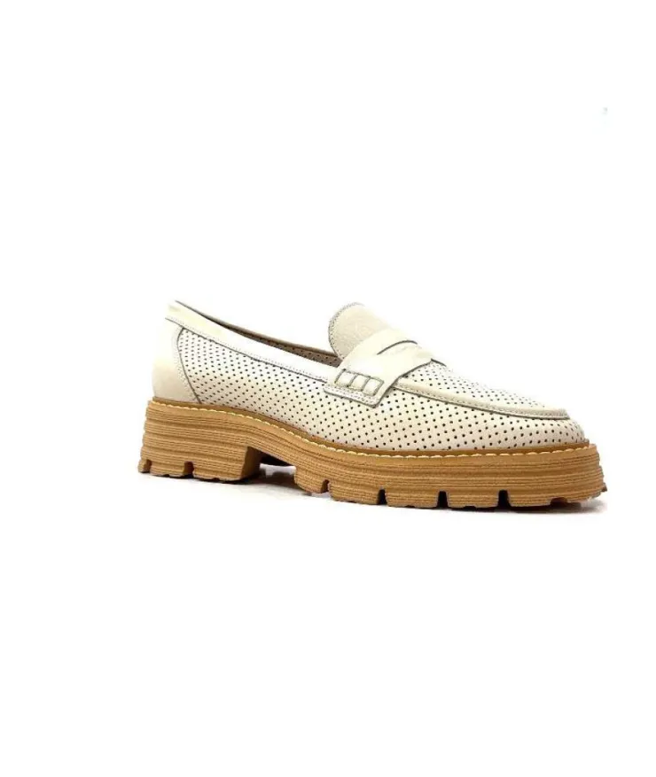 Ivoire-354 Ivoire 108802 Cuir Creme*Femme Mocassins