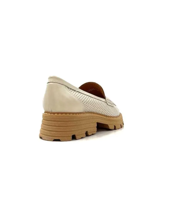 Ivoire-354 Ivoire 108802 Cuir Creme*Femme Mocassins