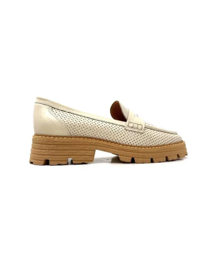 Ivoire-354 Ivoire 108802 Cuir Creme*Femme Mocassins