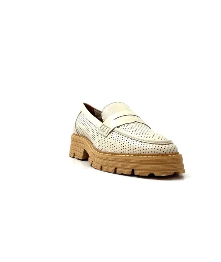 Ivoire-354 Ivoire 108802 Cuir Creme*Femme Mocassins