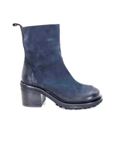Ivoire0156 Ivoire 7753 Cuir Daim Bleu Marine*Femme Bottines