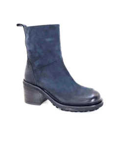 Ivoire0156 Ivoire 7753 Cuir Daim Bleu Marine*Femme Bottines