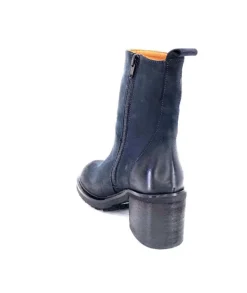 Ivoire0156 Ivoire 7753 Cuir Daim Bleu Marine*Femme Bottines