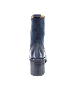 Ivoire0156 Ivoire 7753 Cuir Daim Bleu Marine*Femme Bottines