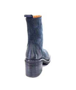 Ivoire0156 Ivoire 7753 Cuir Daim Bleu Marine*Femme Bottines
