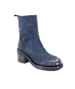 Ivoire0156 Ivoire 7753 Cuir Daim Bleu Marine*Femme Bottines