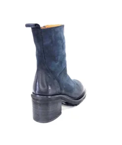 Ivoire0156 Ivoire 7753 Cuir Daim Bleu Marine*Femme Bottines