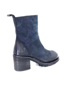 Ivoire0156 Ivoire 7753 Cuir Daim Bleu Marine*Femme Bottines