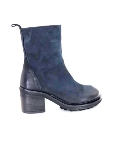 Ivoire0156 Ivoire 7753 Cuir Daim Bleu Marine*Femme Bottines