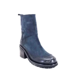 Ivoire0156 Ivoire 7753 Cuir Daim Bleu Marine*Femme Bottines