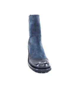 Ivoire0156 Ivoire 7753 Cuir Daim Bleu Marine*Femme Bottines