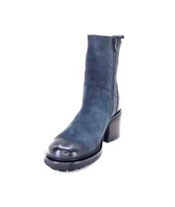 Ivoire0156 Ivoire 7753 Cuir Daim Bleu Marine*Femme Bottines